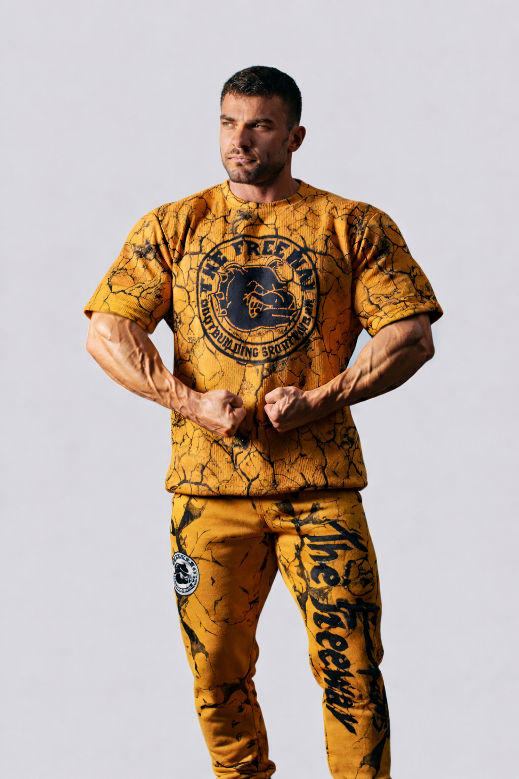 Bodybuilding Rag Top Rounded - Marbled Mustard