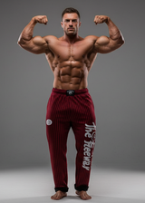 Bodybuilding Training Pants Red/Black Striped Unisex Art.253