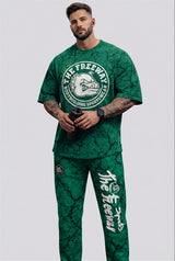 Unisex Bodybuilding Training Trousers - Marbled Green