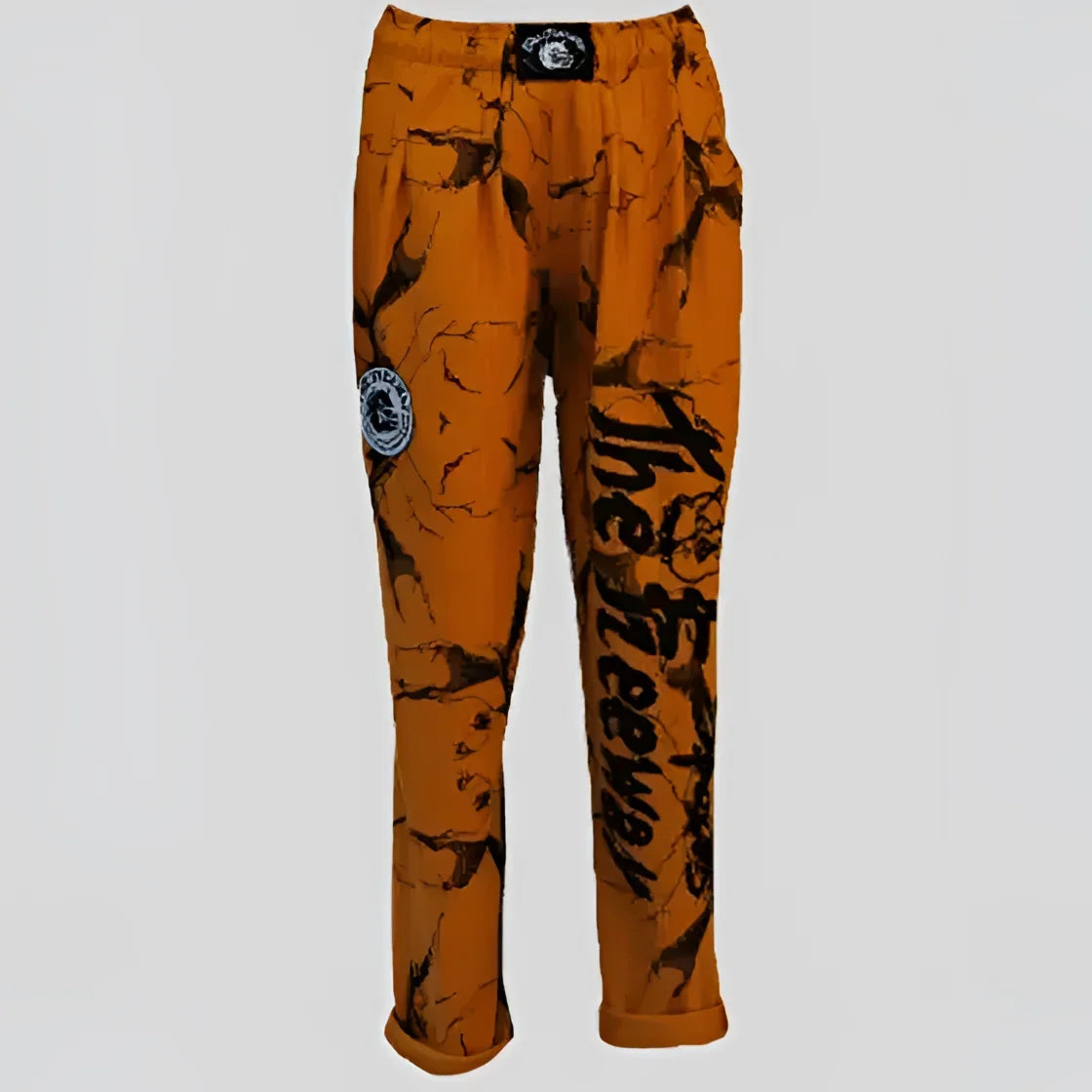 Unisex Bodybuilding Training Trousers - Marbled Mustard